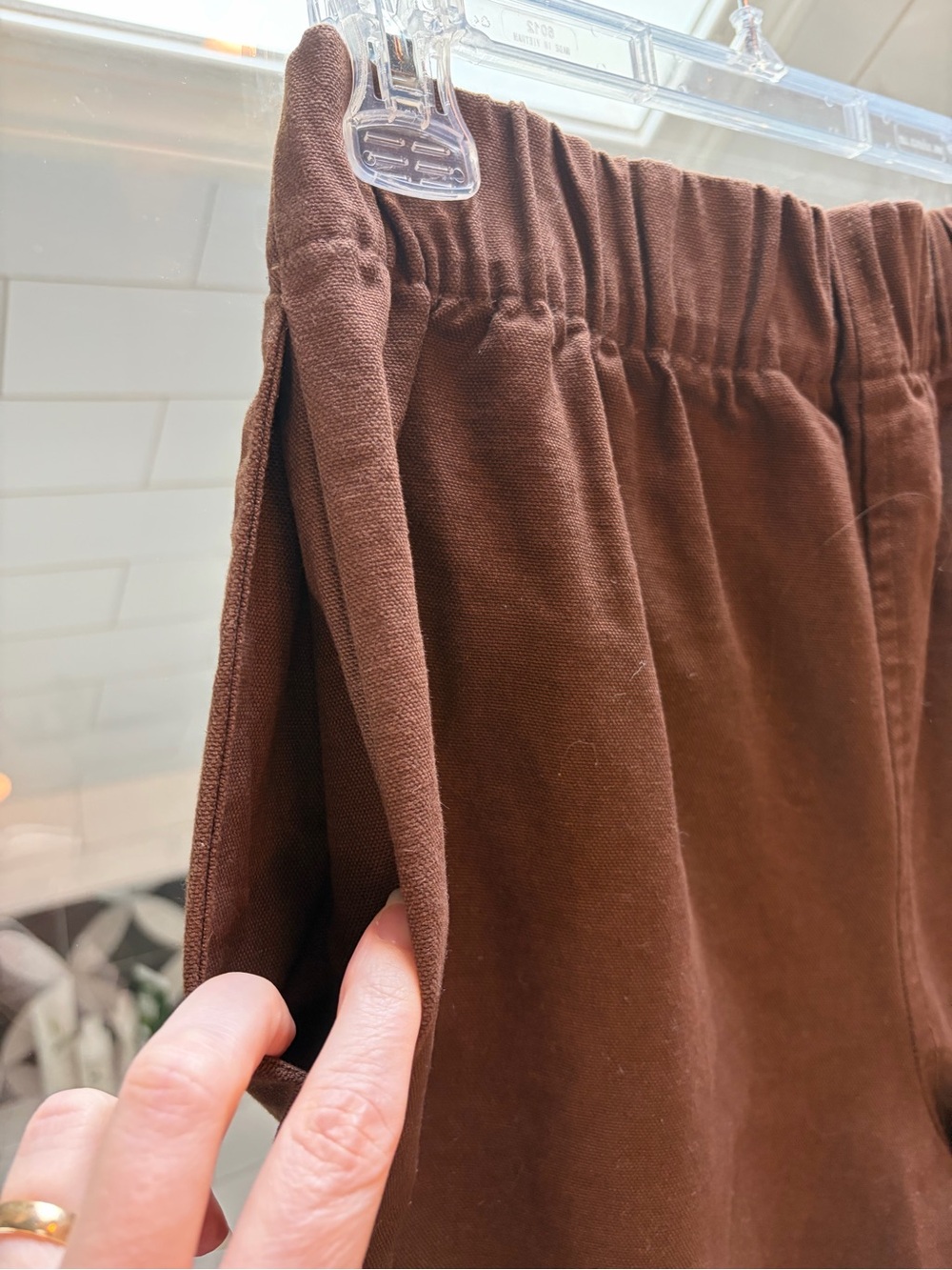 Elizabeth Suzann Umber Cotton Canvas Wide-Leg Pants L - Picture 5 of 7